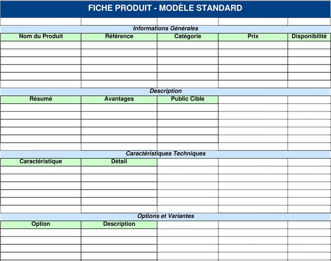 Cr Ation Dune Fiche Produit Marketing Template Imprimable