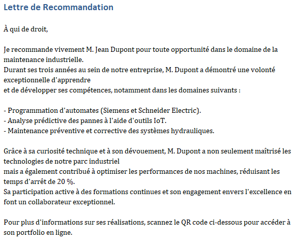 10 Modèles de Lettres de Recommandation Professionnelle