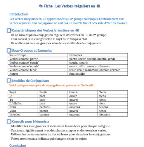 Fiche Les Proc D S D Criture Et Leurs Effets