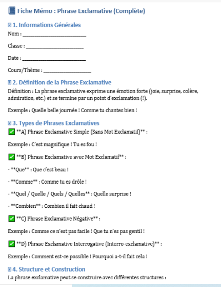 Phrase Exclamative Définition Types Formation