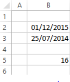 nombre de jours entre deux dates avec Excel 