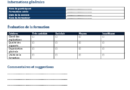 Fiche d'Évaluation de Formation sur Word : Modèle