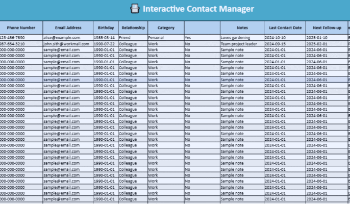 Interactive Contact Manager