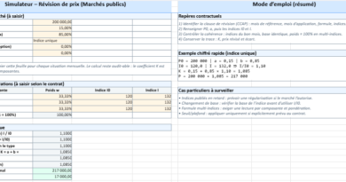Simulateur de Calcul de Révision de Prix pour les Marchés Publics : Optimisez vos Chantiers avec Excel