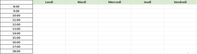 Planning des Réservations de Salles Gratuites avec Excel