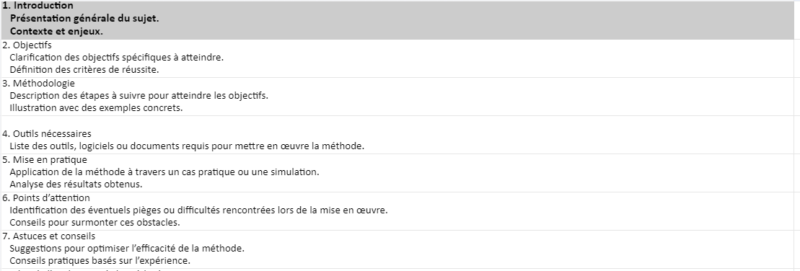 Fiche méthode en BTS MCO : Modèle Excel
