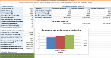 Simulateur de Rendement Locatif : Template Excel