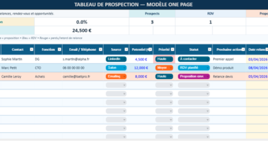 Tableau de prospection et suivi clients dans Excel