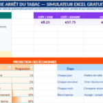 Calcul économie arrêt du tabac : simulateur Excel gratuit
