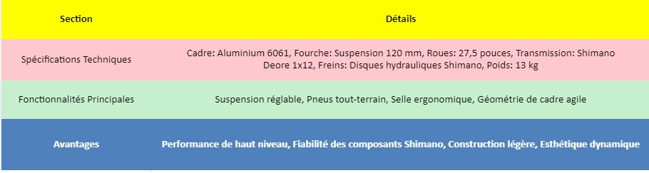 fiche technique produit