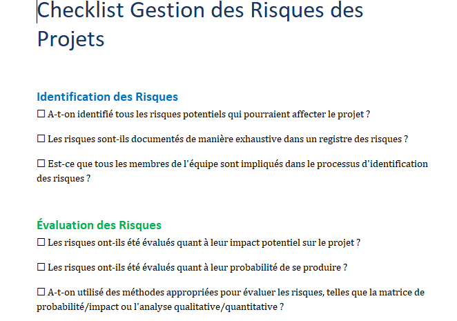 gestion des risques des projets