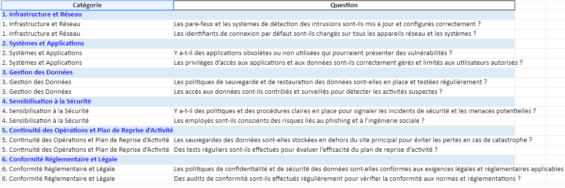 checklist risques informatique