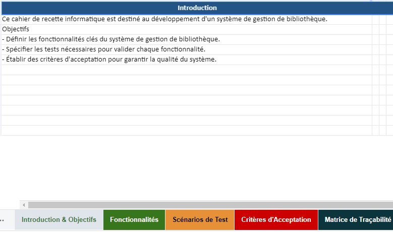 cahier de recette informatique