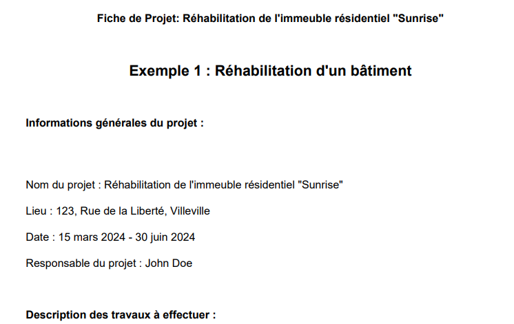 fiche d'intervention PDF