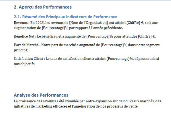 Exemple de Rapport d'Activité Word