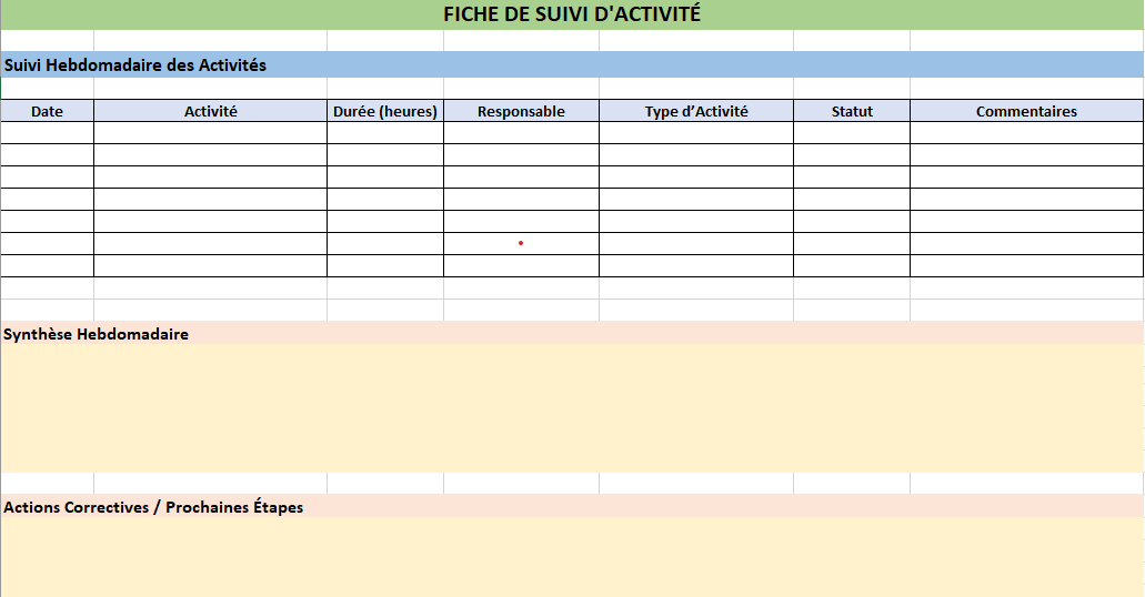 Fiche De Suivi D Activit Mod le Vierge Et Exemple Fiche De Suivi D Activit Mod le Vierge Et Exemple
