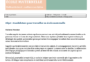 Lettre de Motivation pour Travailler en École Maternelle sans Diplôme