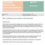 Lettre de Motivation pour Travailler en École Maternelle sans Diplôme