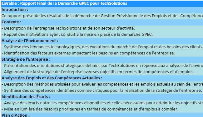 Exemple D'une Démarche GPEC : Modèle De Livrable