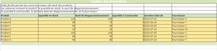 Gestion De La Cha ne D approvisionnement 5 Feuilles Excel Utiles