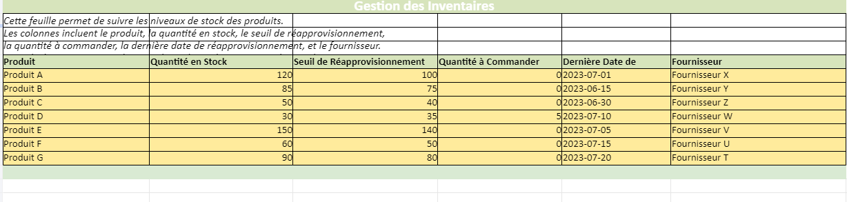 Gestion De La Cha ne D approvisionnement 5 Feuilles Excel Utiles