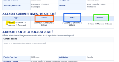 Fiche de non-conformité ISO 9001:2015 à télécharger sur Word éditable