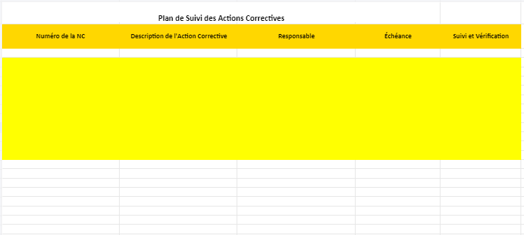 Fiche de Non-Conformité Excel