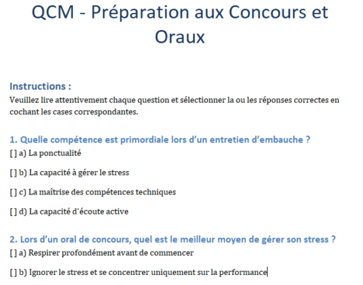 QCM sur les Achats et Approvisionnements (avec corrigé)