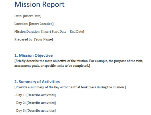 Comment rédiger un rapport de mission + Exemplaire