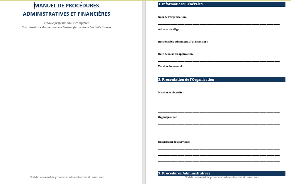 Manuel de Procédures Administratives et Financières