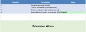 La Formule de Wilson Gestion des Stocks : Calculateur Automatisé