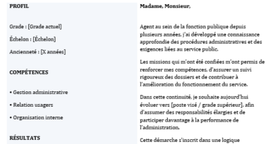 Lettre de Motivation - Promotion Interne dans la Fonction Publique : Exemples