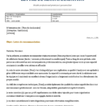 Modèle de Lettres de Recommandation Professionnelle