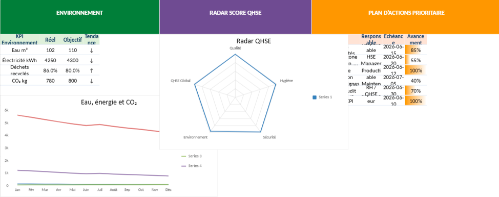 Dashboard QHSE Excel