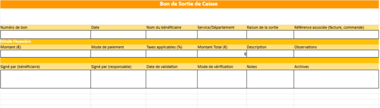 Bon de Sortie de Caisse : Modèle Word à Imprimer et Excel