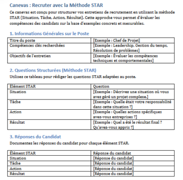 Fiche Méthode : Recruter Efficacement avec la Méthode STAR
