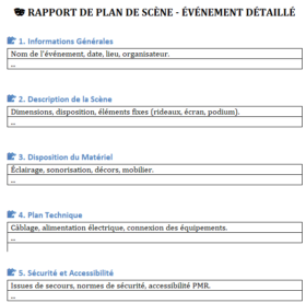 Rédiger un Rapport de Plan de Scène Détaillé