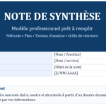 La Note de Synthèse : Définition, Rôle, Modèle, Méthode de Rédaction et Application