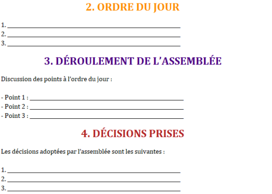 PV de l’Assemblée Générale pour une Association
