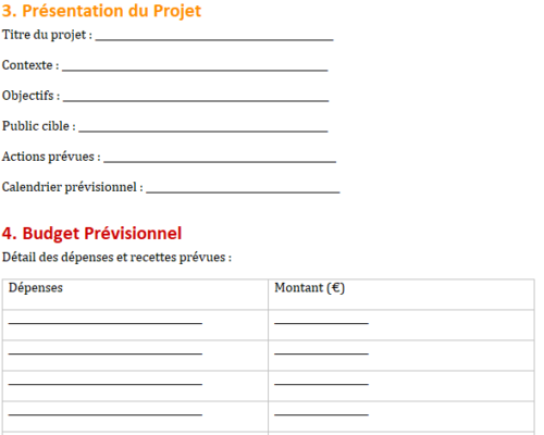 Dossier de Demande de Subvention pour une Association