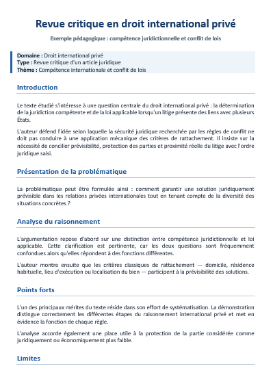 revue critique de droit international privé