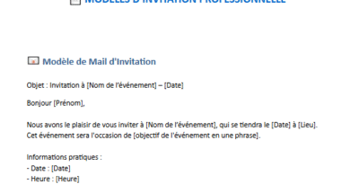 invitation à un évenement