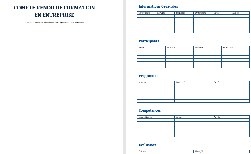Du compte rendu simple au modèle générique élaboré
