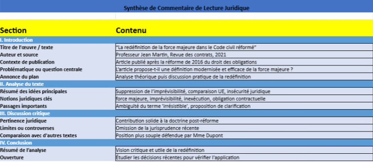 Comment Faire un Commentaire de Texte Juridique