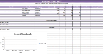 Inventory Control Template with Count