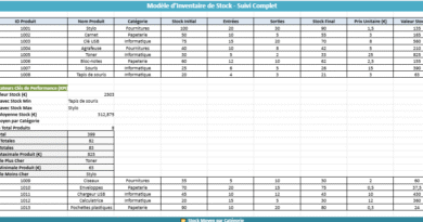 Modèle Excel d’Inventaire de Stock – Version Complète
