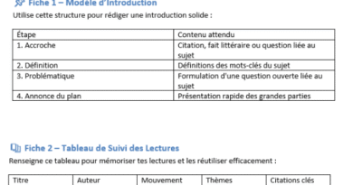fiche méthode dissertation littéraires