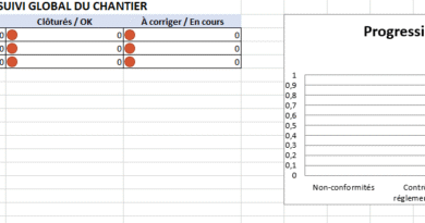 Application Excel – Traçabilité & Conformité Fin de Chantier