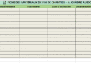 liste des matériaux de fin de chantier