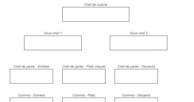 organigramme de la cuisine vierge